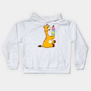 Giraffe Waffle ice cream Kids Hoodie